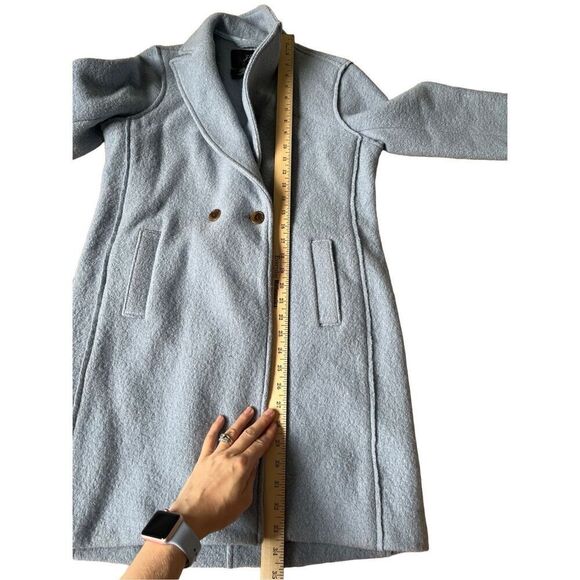 ❗️Final Price❗️J.Crew Daphne Topcoat in Boiled Wool Mountain Blue size 4-6 - Picture 8 of 14